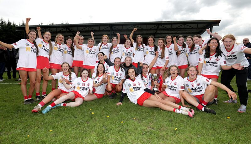 The Tyrone team after their win over Mayo in the Very National Camogie League Division Four final