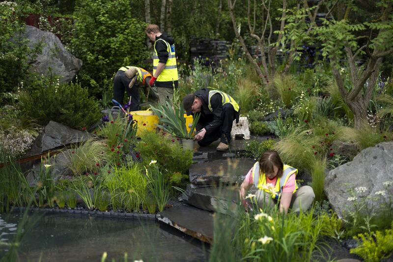Finishing touches are put in place ahead of the RHS Chelsea Flower Show