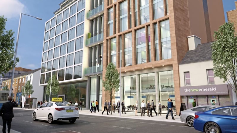 An artist&#39;s impression by Like Architects of the proposed Dublin Road apartments 