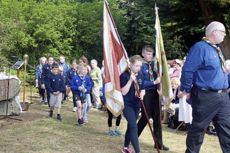 Downpatrick Scouts attended the annual &#39;Saul Sunday&#39; Mass. Picture by Bill Smyth 