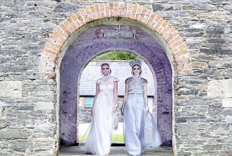 Models at Clandeboye Fashion Show wearing gowns by Geraldine Connon. Picture by Darren Kidd