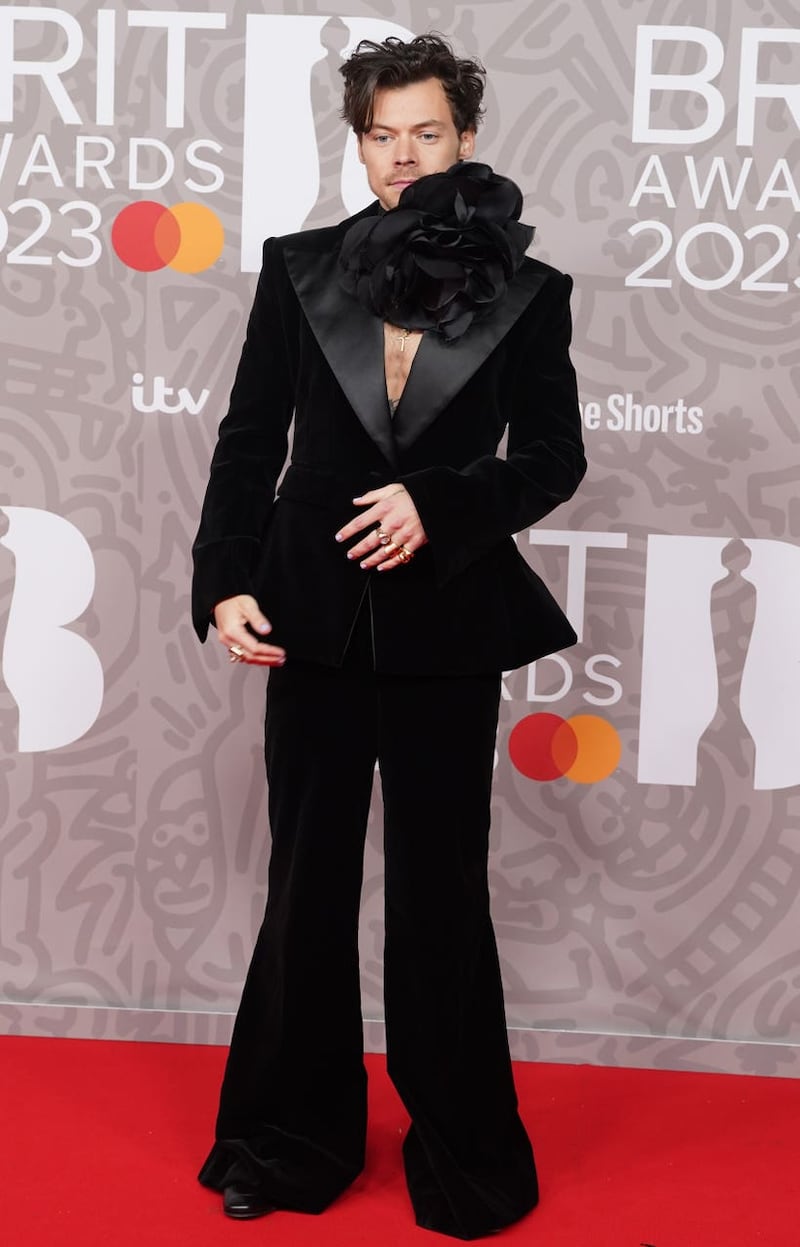 Harry Styles attending the Brit Awards 2023 at the O2 Arena, London 