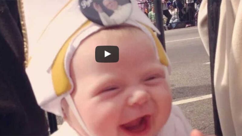 Baby Quinn Madded met Pope Francis in Philadelphia. Picture: Youtube