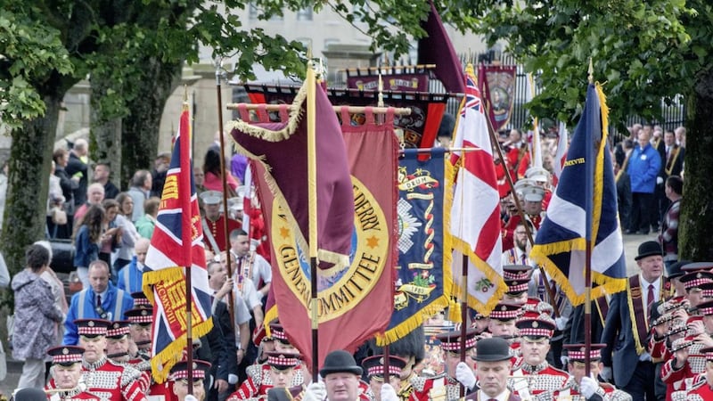 Last year&#39;s Apprentice Boys Relief of Derry parade gets underway. Picture by Pacemaker 