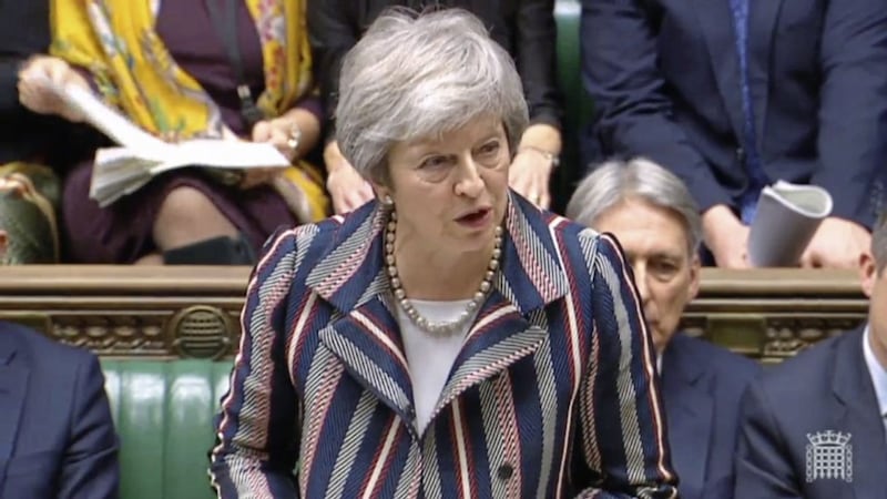 Prime Minister Theresa May making a statement in the House of Commons in London on Brexit. Picture by Press Association 