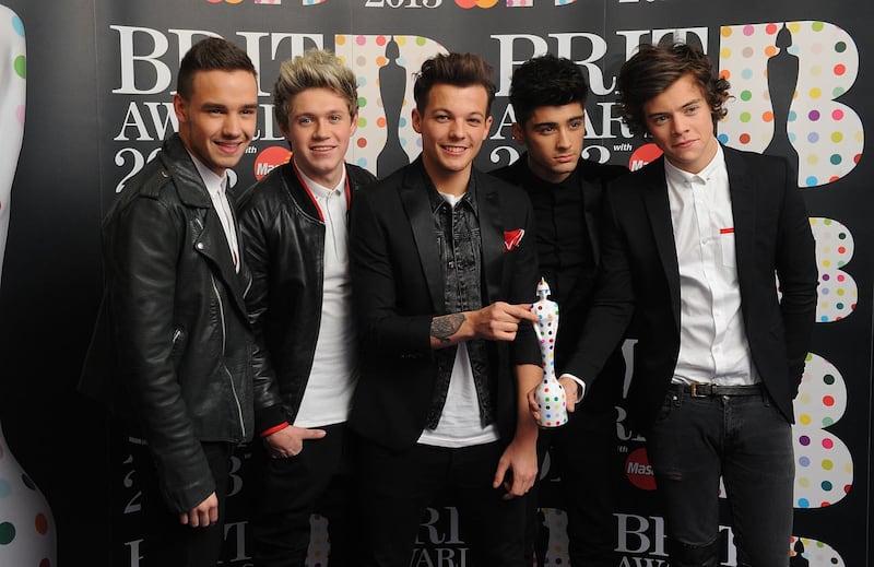 One Direction at the Brits in 2013