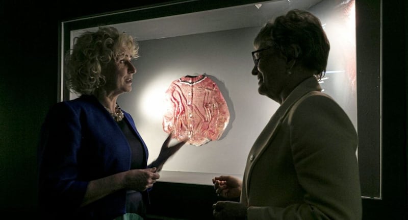 Poet Connie Roberts and Irish Minister for Children and Youth Affairs, Katherine Zappone. Picture by Paul Sherwood 
