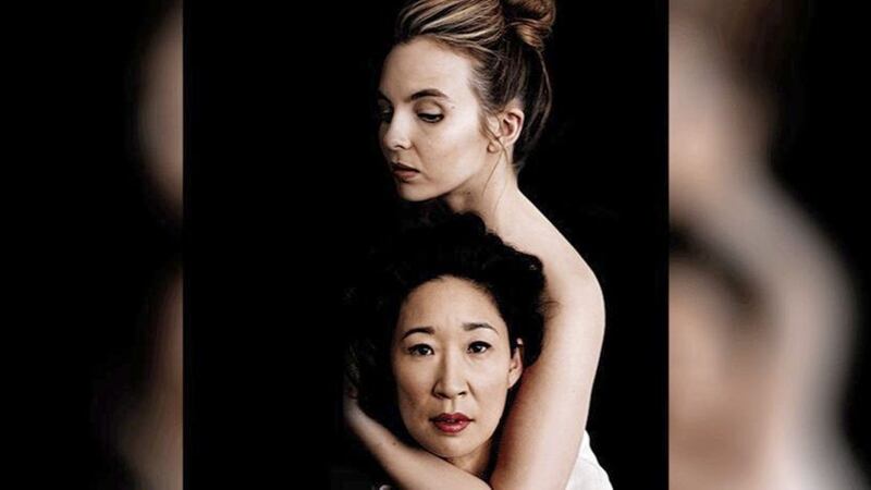 Jodie Comer and Sandra Oh star in Killing Eve. Picture by Jason Bell/ BBC 