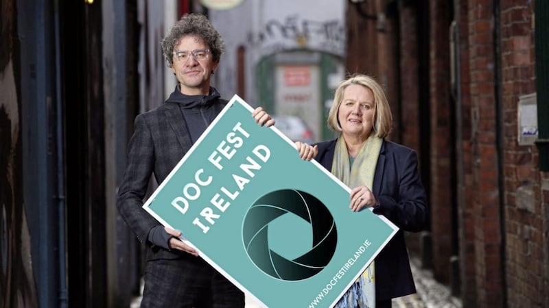 Chair of Belfast Film Festival Mark Cousins and director Michele Devlin launch Doc Fest Ireland 