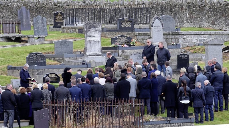 The funeral of Anna Dodds who died in a car accident with her step father arrives at Ryans Presbyterian Church, Rathfriland. Picture by Mal McCann 