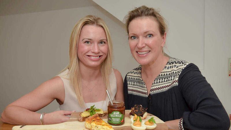 Joanne Beattie, left, Valeo Foods brand manager with celebrity chef Rachel Allen who helped launch Ballymaloe Foods in the north 