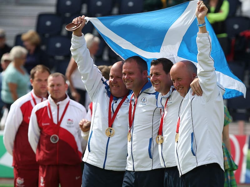 Scotland's men's fours claim their gold medals