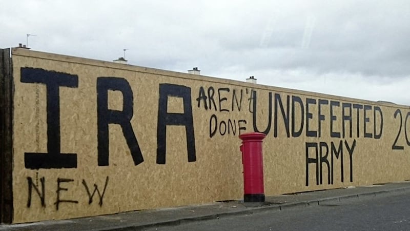 Pro-IRA graffiti which appeared recently in Derry. Picture by Aoife Moore, Press Association 