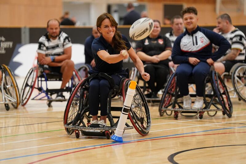 The Princess of Wales playing wheelchair rugby