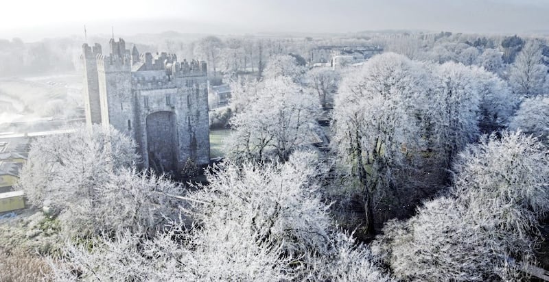 A heavy frost surrounds Bunratty Castle and gounds in County Clare. Parts of Ireland have been blanketed in snow with forecasters warning that freezing conditions are set to continue. Picture date: Sunday December 11, 2022. 