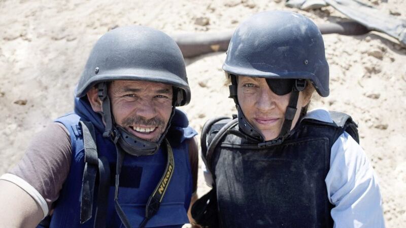 Paul Conroy and Maire Colvin in Libya in 2011. Picture by Paul Conroy 