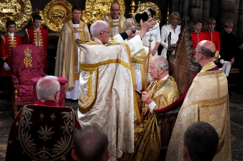 King Charles during his coronation ceremony in Westminster Abbey back in May. The police operation for the event was led by Commander Karen Findlay
