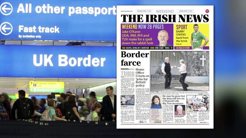 How The Irish News reported on the UK Border Force dropping its &#39;British passports only&#39; policy 