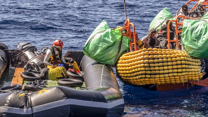 SOS Mediterranee said the survivors were all men (Johanna de Tessieres/ SOS Mediterranee via AP)