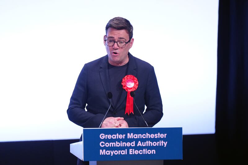 Andy Burnham speaks as he has been re-elected as Greater Manchester Mayor