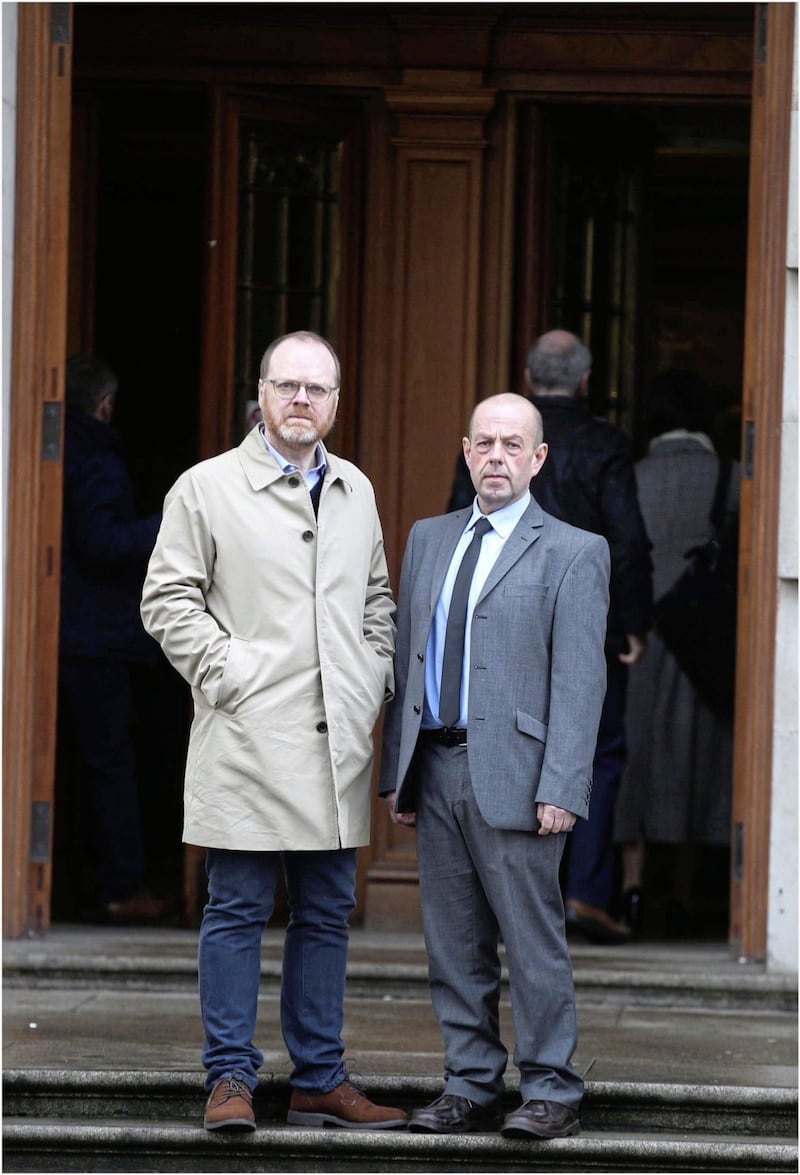 Investigative journalists Trevor Birney and Barry McCaffrey. Picture by Hugh Russell.