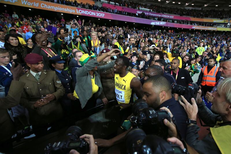 Jamaica's Usain Bolt after finished third in the men's 100m final