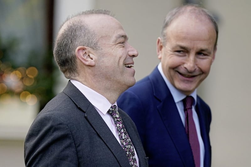 T&aacute;naiste Miche&aacute;l Martin pictured with Secretary of State Chris Heaton-Harris at the British-Irish Intergovernmental Conference at Farmleigh House, Dublin last month 