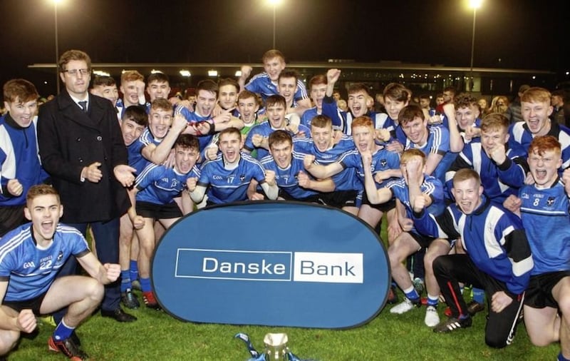 St Patrick's, Maghera celebrate after winning the Mageean Cup in October 2017. Picture: Matt Bohill.&nbsp;