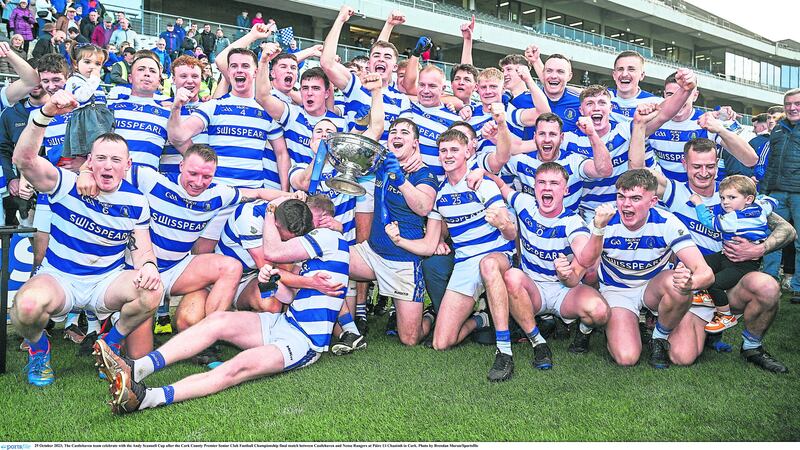 Castlehaven celebrate their county final win over Nemo Rangers at the end of October Picture: Sportsfile