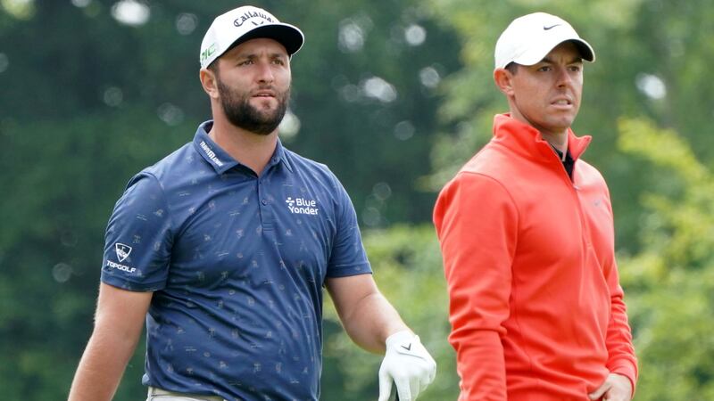 Jon Rahm (left) has no desire to replace Rory McIlroy on the PGA Tour’s policy board (Jane Barlow/PA)
