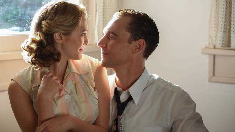 Tom Hiddleston, as Hank Williams, along with co-star Elizabeth Olsen in the biopic I Saw The Light 