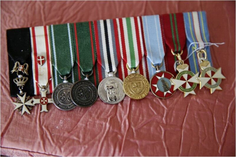 Order of Malta medals awarded to west Belfast man Jimmy Allison. Picture by Hugh Russell. 