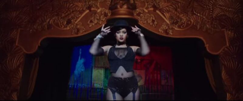 Rihanna in burlesque gear (Lionsgate)