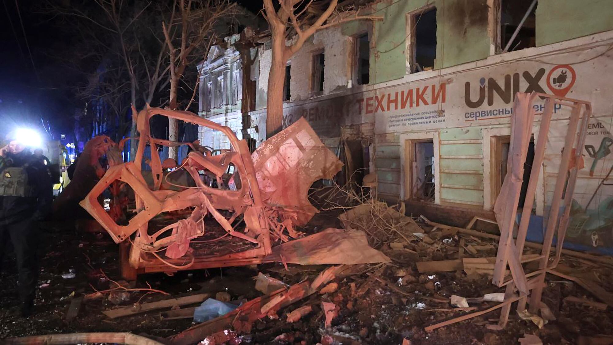 Russian rockets struck civilian areas in Kharkiv, Ukraine (Kharkiv Regional Administration via AP)