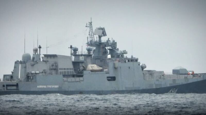 One of the Russian vessels spotted in Irish waters last week. Picture: Irish Defence Forces
