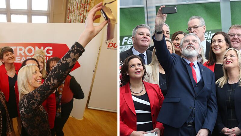 The DUP and Sinn F&eacute;in launch their respective election campaigns with selfie photographs&nbsp;
