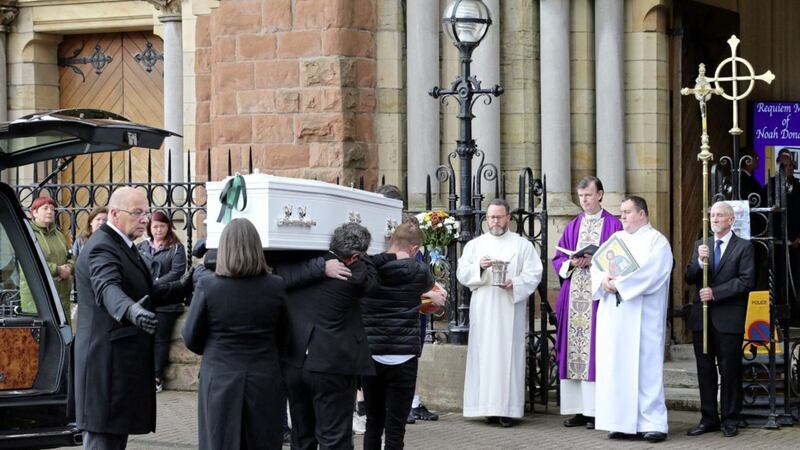 The funeral of teenager Noah Donohoe Picture Mal McCann. 