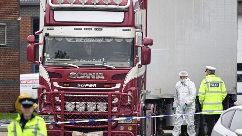 &nbsp; The container lorry where 39 Vietnamese people were found dead in an Essex industrial estate in October 2019. Picture by Aaron Chown, Press Association