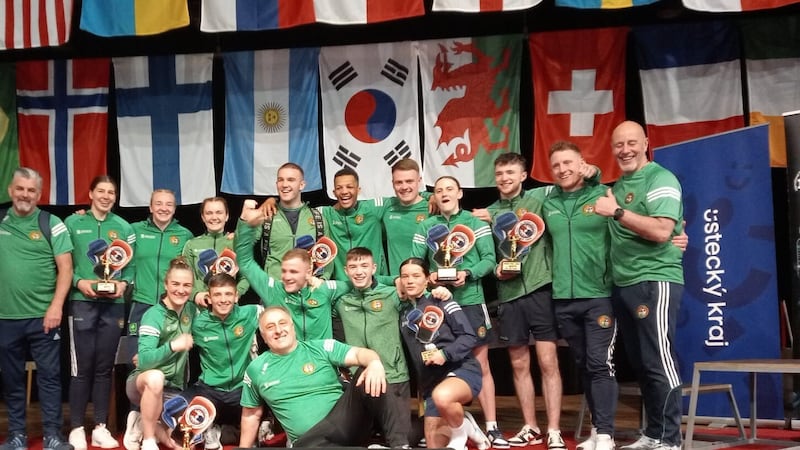 The Irish team celebrate after Sunday's haul at the Ústí nad Labem Grand Prix tournament in the Czech Republic