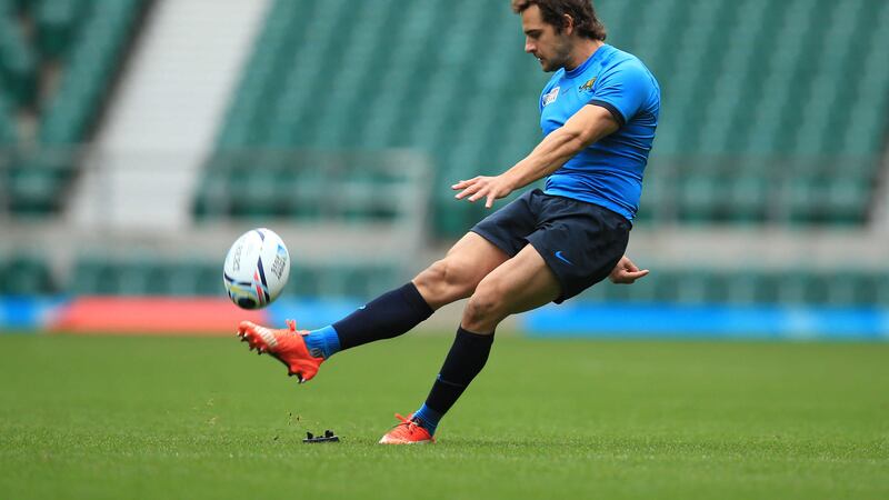 Argentina's Nicolas Sanchez during the captain's run at Twickenham on Friday<br />Picture: PA