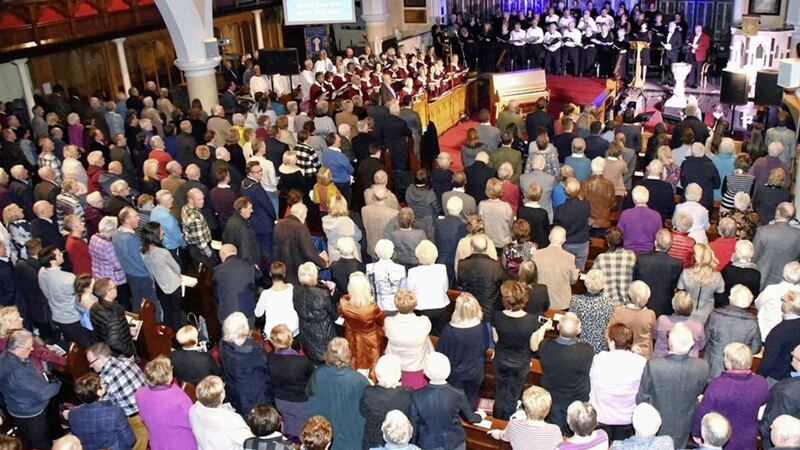 Shankill Church in Lurgan was packed for the concert to celebrate the life of the Rev Liz McElhinney. Picture by Harris Jones