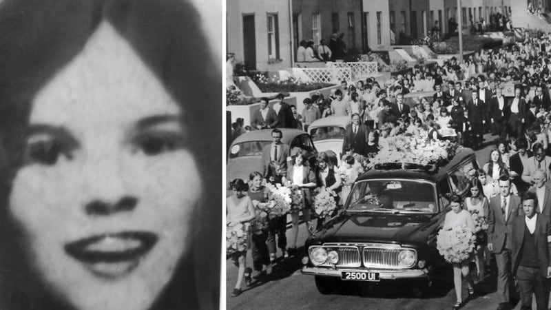 The funeral of Annette McGavigan from the Bogside. Annette was 14 when she was killed by crossfire in 1971&nbsp;
