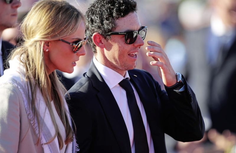 Rory McIlroy and Erica Stoll pictured at the Ryder Cup in Minnesota in 2016. Photo: Peter Byrne/PA Wire 