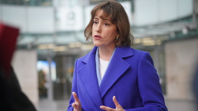 Health Secretary Victoria Atkins talks to the media outside the BBC Broadcasting House in London, after appearing on the BBC One current affairs programme, Sunday with Laura Kuenssberg. Picture date: Sunday December 3, 2023 (Victoria Jones/PA)