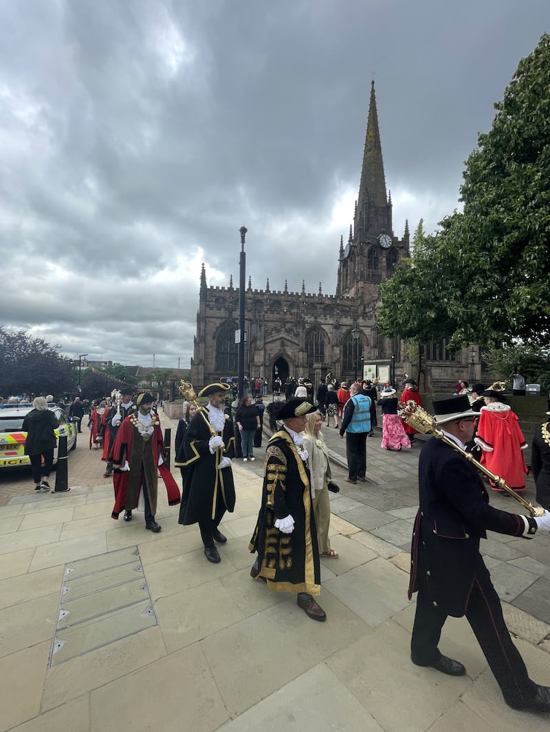 The annual Yorkshire Day parade arrives at Rotherham Minster