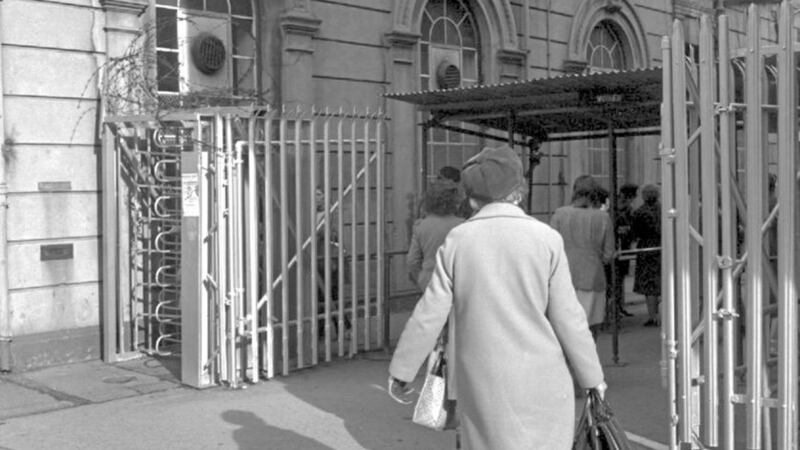 The checkpoint at Castle Lane in Belfast  