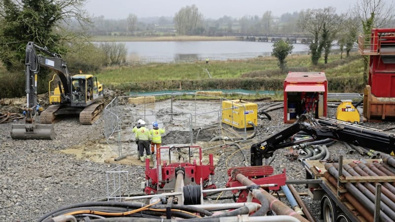 Work on the Gas to the West project taking place at Upper Lough Erne in Co Fermanagh 