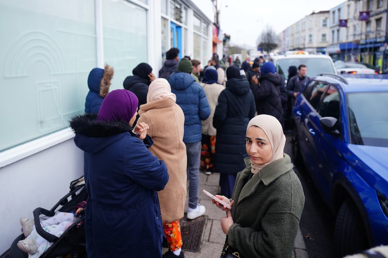 People in line outside the St Pauls dental practice in Bristol last month