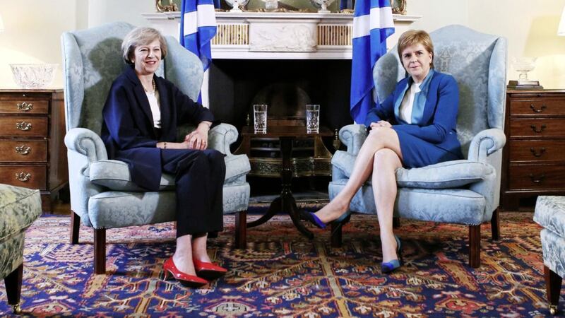British prime minister Theresa May and Scotland&#39;s first minister Nicola Sturgeon 