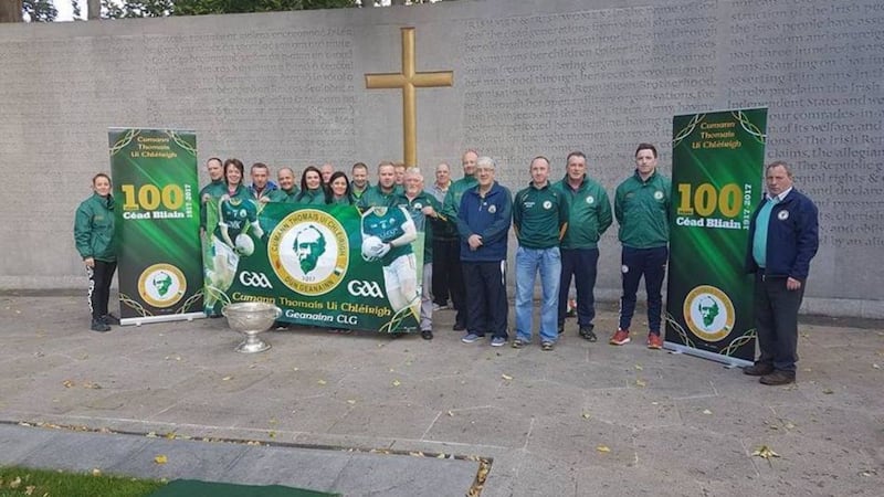Members of Dungannon Thomas Clarke&#39;s GAA club have walked 100 miles from Dublin to Dungannon 